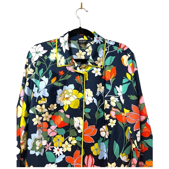 Kate Spade Flower Bed Twill Shirt in Blazer Blue (S) - Picture 8 of 13